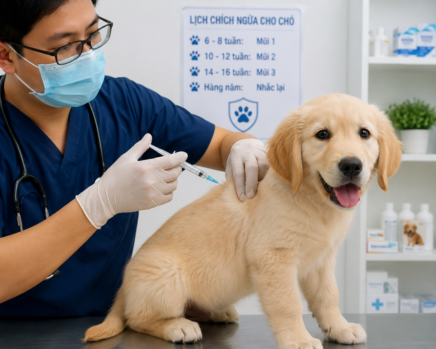 Chích ngừa giúp chó tạo miễn dịch và phòng bệnh nguy hiểm hiệu quả